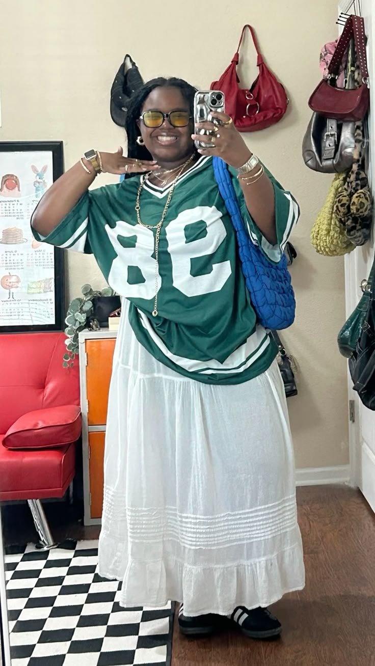 20 Skirt Outfit Ideas to Refresh Your Wardrobe Instantly - Sporty Vibes with a Maxi Skirt