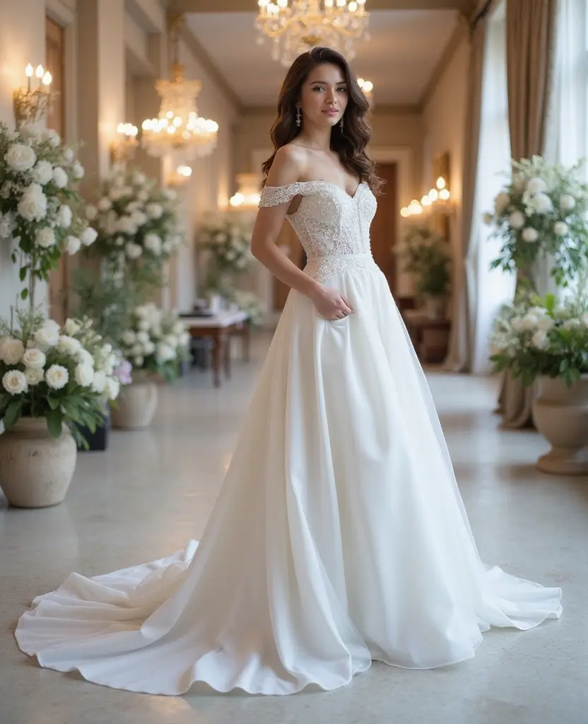 21 A-Line Wedding Dresses for Every Body Shape - 10. Dramatic Trains