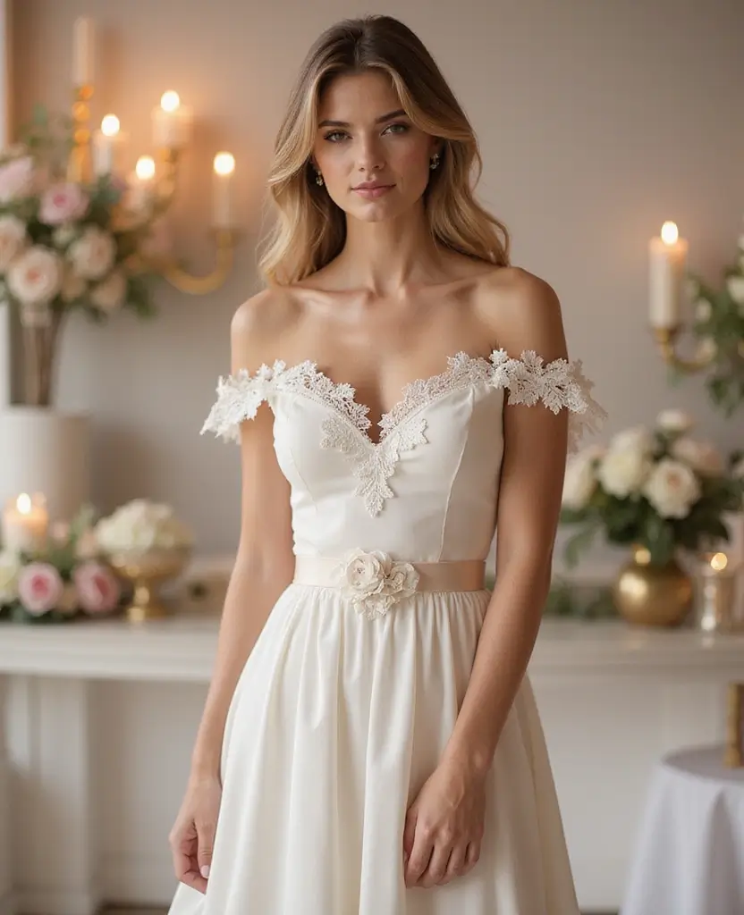 21 A-Line Wedding Dresses for Every Body Shape - 18. Chic Belted Designs