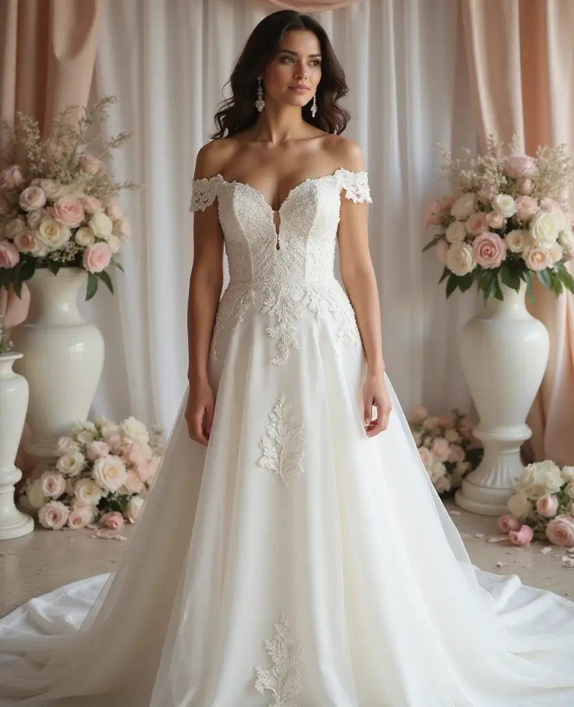 21 A-Line Wedding Dresses for Every Body Shape - 3. Sweetheart Neckline Glam