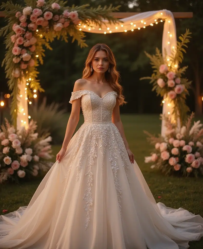 21 A-Line Wedding Dresses for Every Body Shape - 5. Alluring Sequin Details