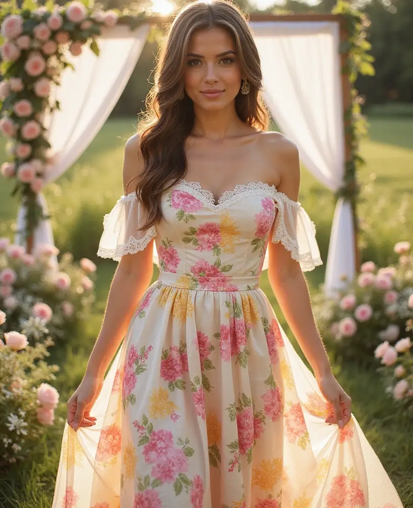 21 A-Line Wedding Dresses for Every Body Shape - 8. Floral Print Madness