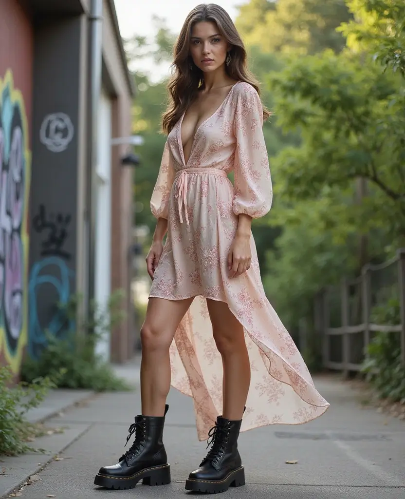 21 Aesthetic Summer Outfits to Inspire Your Next Look - 12. Modern Combat Boots