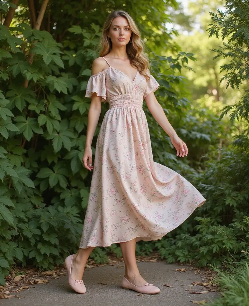 21 Aesthetic Summer Outfits to Inspire Your Next Look - 7. Chic Ballet Flats
