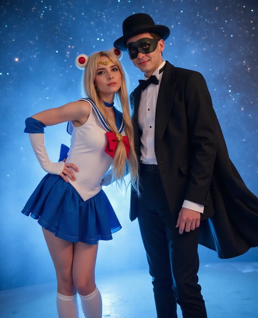 21 Anime Couples Halloween Costume Ideas for Otaku Duos - 1. Sailor Moon and Tuxedo Mask