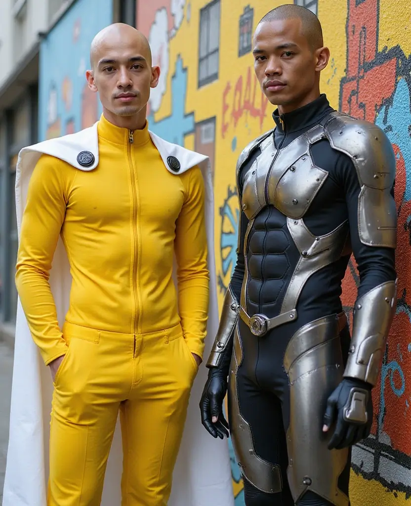 21 Anime Couples Halloween Costume Ideas for Otaku Duos - 19. Saitama and Genos from One Punch Man