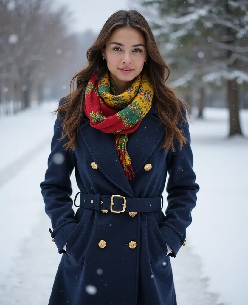 21 Baddie Outfit Ideas for Ultimate Confidence - 3. Chic Long Coat with a Statement Scarf