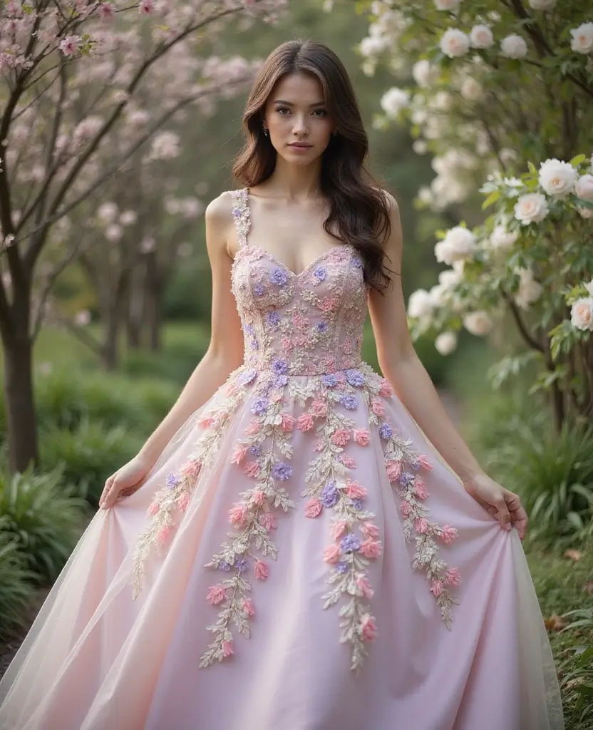 21 Ball Gown Wedding Dresses for a Fairytale Wedding - 5. Cascading Floral Embellishments