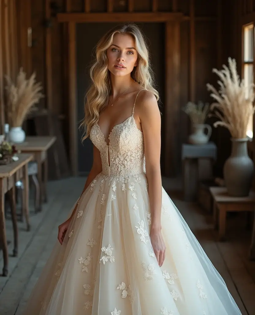21 Ball Gown Wedding Dresses for a Fairytale Wedding - 6. Vintage Lace Overlay