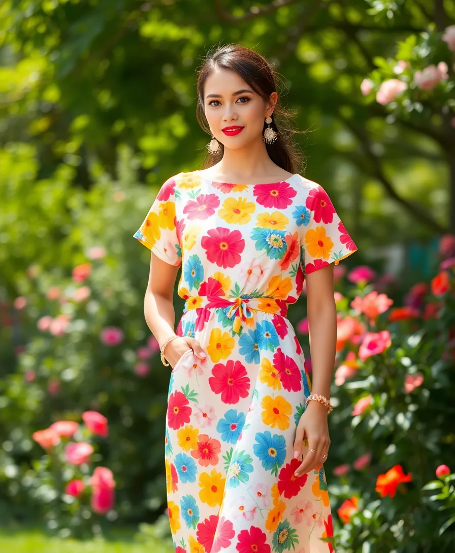 21 Birthday Outfit Ideas for a Memorable Celebration - 14. Colorful Printed Dress