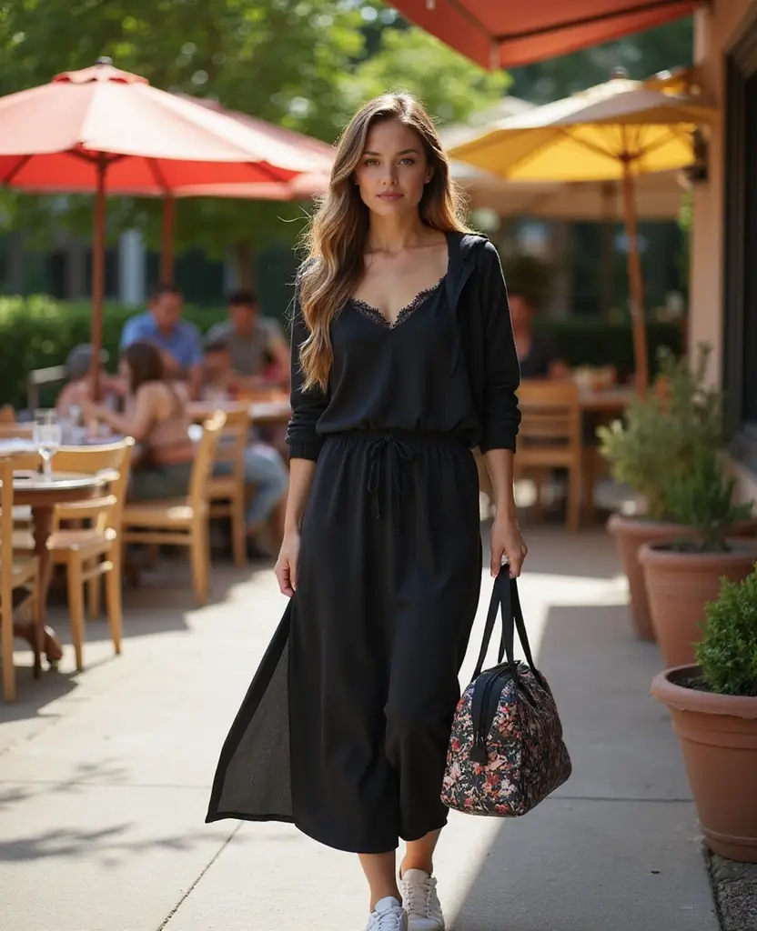 21 Black Slip Dress Outfits for Every Occasion: Sustainable Styling for Eco-Conscious Fashionistas - 13. Gym to Brunch