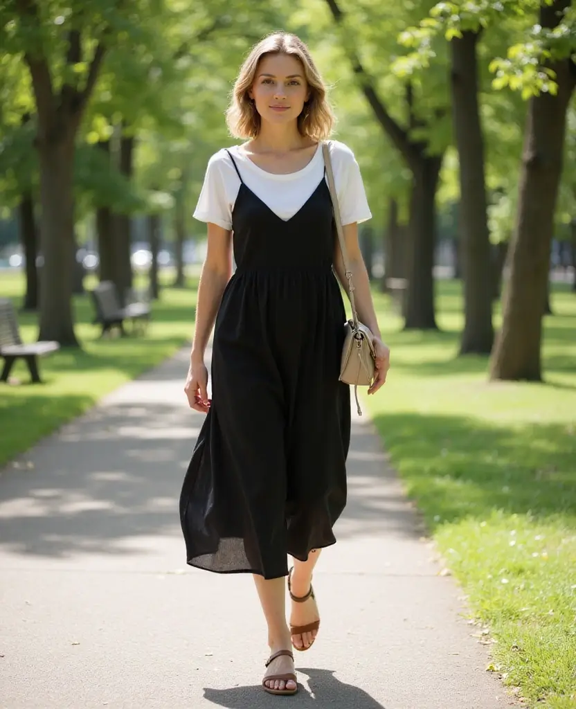 21 Black Slip Dress Outfits for Every Occasion: Sustainable Styling for Eco-Conscious Fashionistas - 3. Casual Day Out
