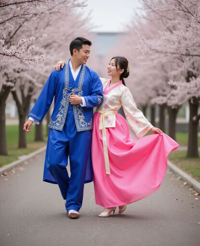 21 Creative Couples Halloween Costume Ideas for Any Budget - 3. Traditional Korean Hanbok