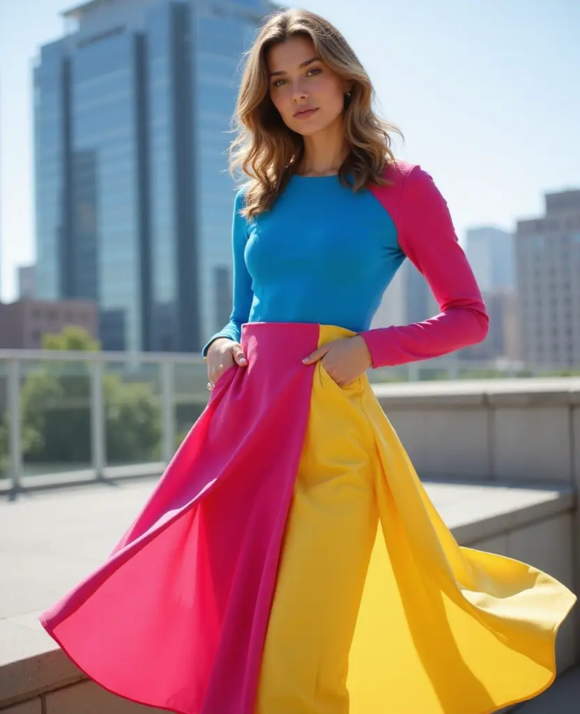 21 Dress Outfit Ideas You Haven’t Tried Yet - 13. Colorblock Creations