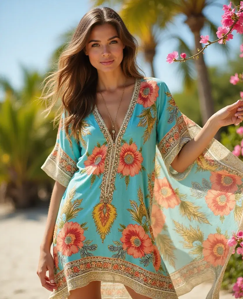 21 Dress Outfit Ideas You Haven’t Tried Yet - 16. Flowy Kaftan Style