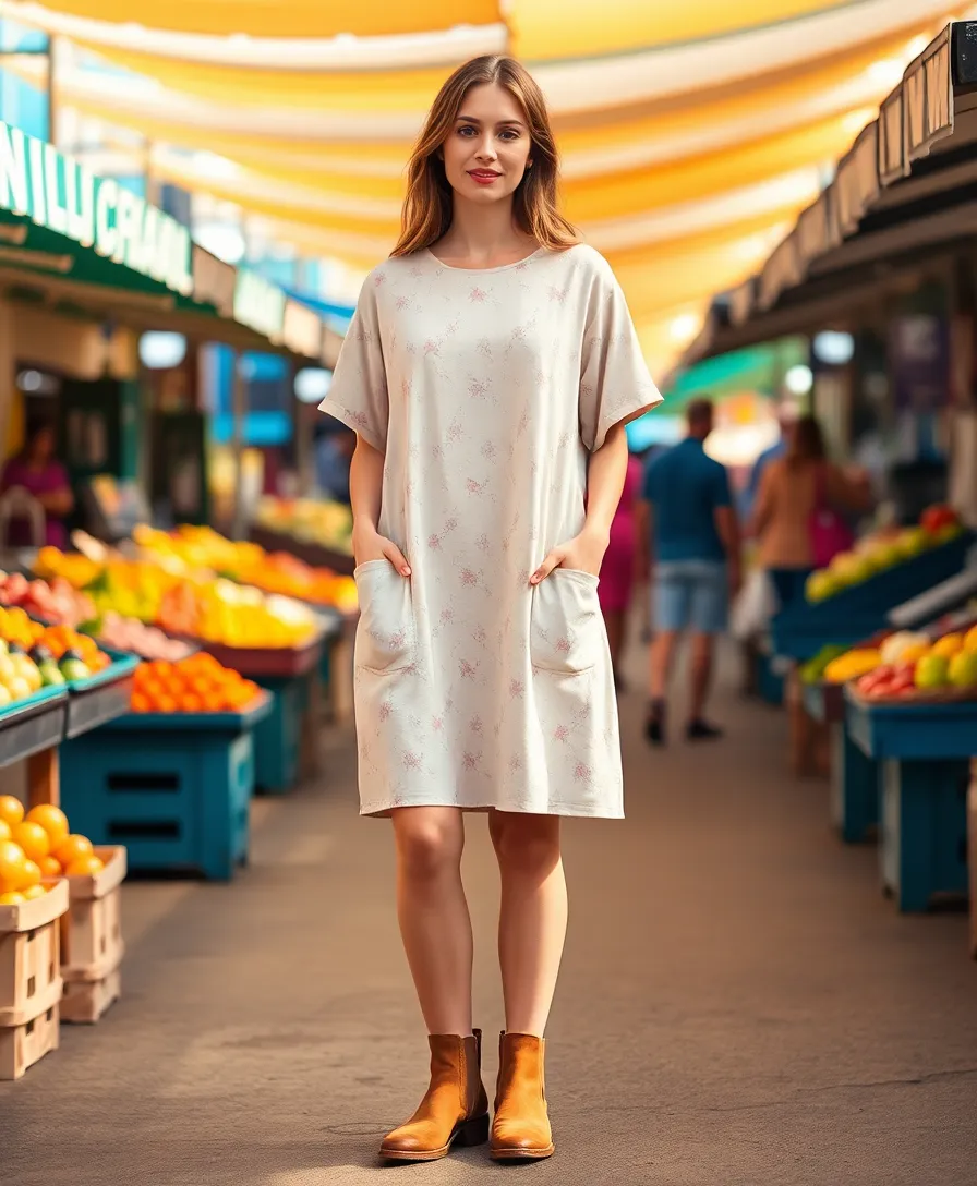 21 Dress and Boots Outfits That Scream Confidence - 15. Shift Dress with Casual Chelsea Boots