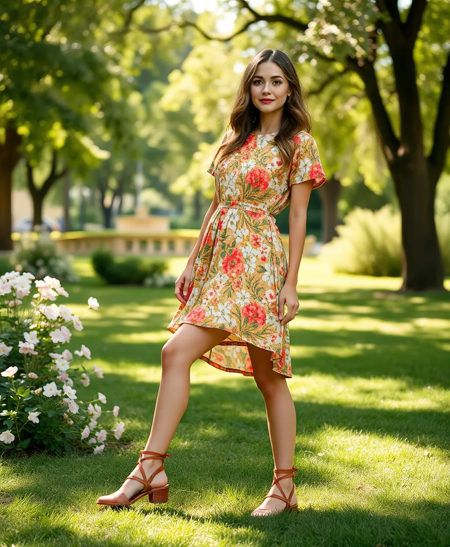 21 Dress and Boots Outfits That Scream Confidence - 20. Cinched Dress with Strappy Flat Boots