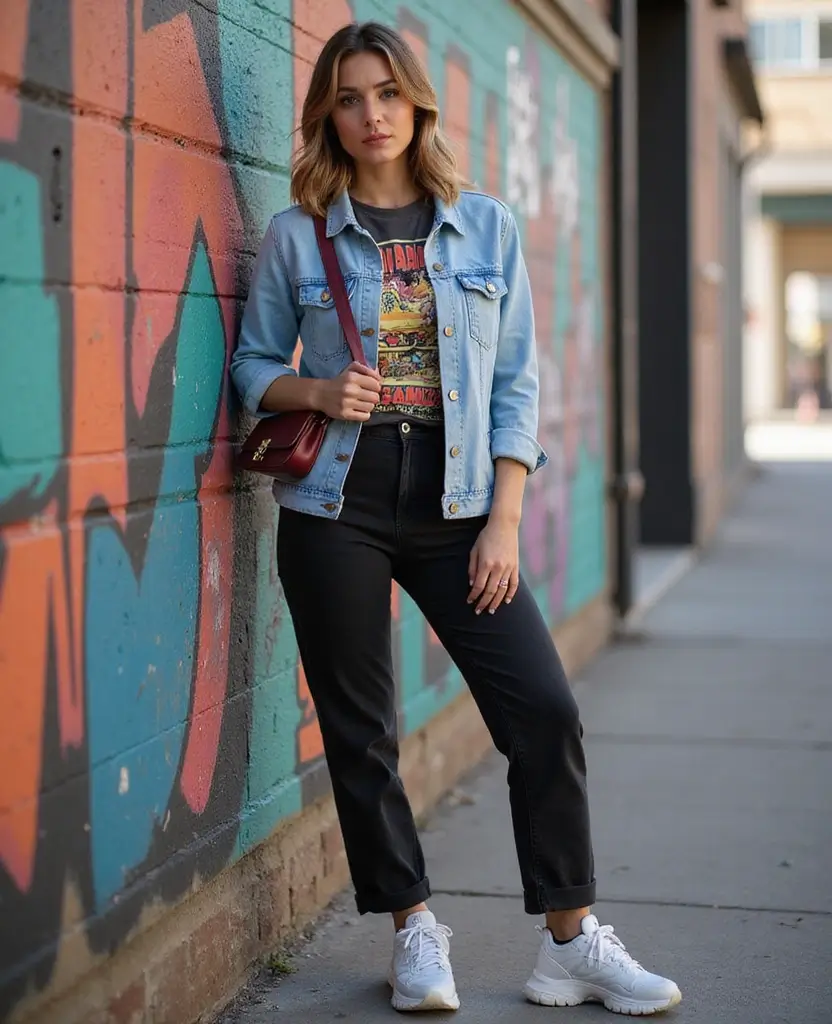 21 Going Out Outfit Ideas for Every Night Out - 1. Classic Denim Jacket with a Twist