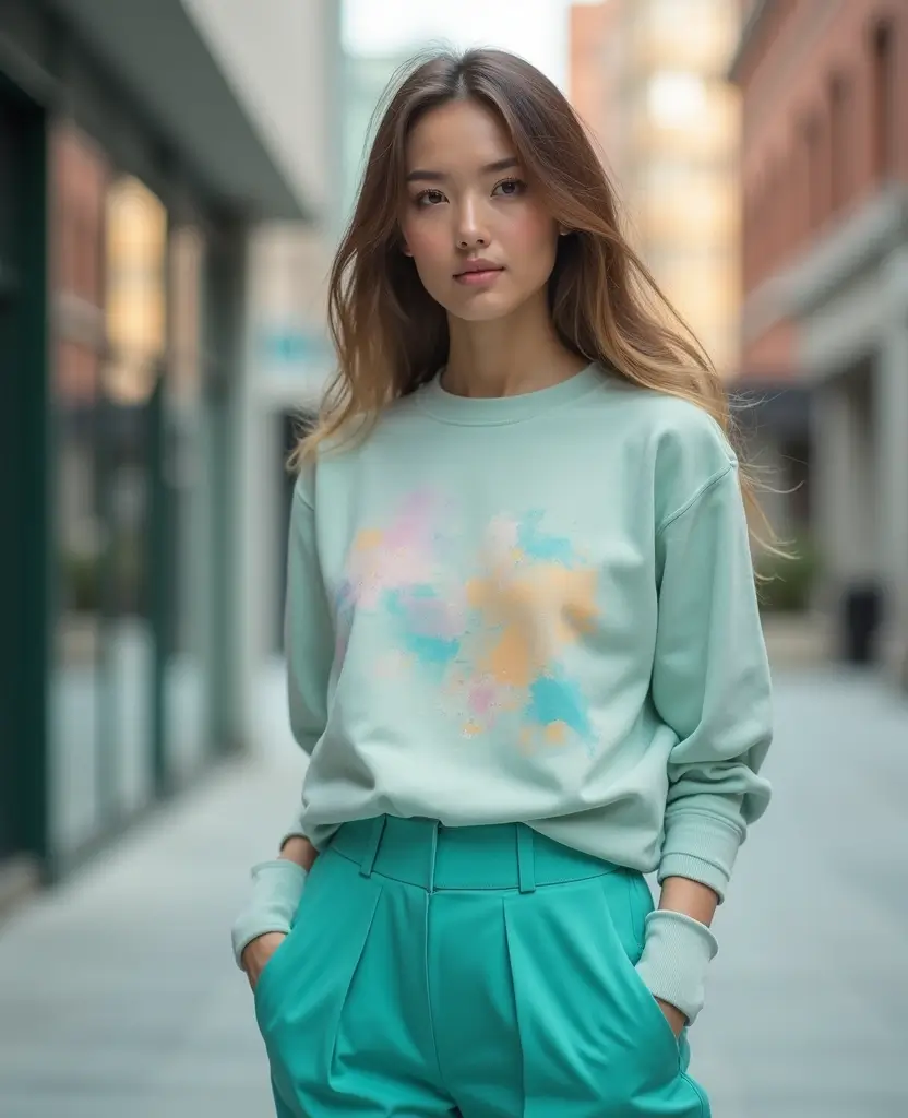 21 Going Out Outfit Ideas for Every Night Out - 4. Tailored Pants and a Graphic Sweatshirt