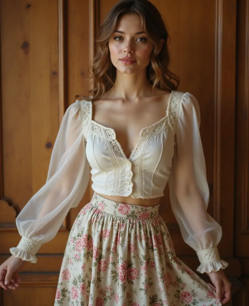 21 Hippie Style Outfit Ideas for Free Spirits - 20. Vintage-inspired Clothing for Timeless Charm