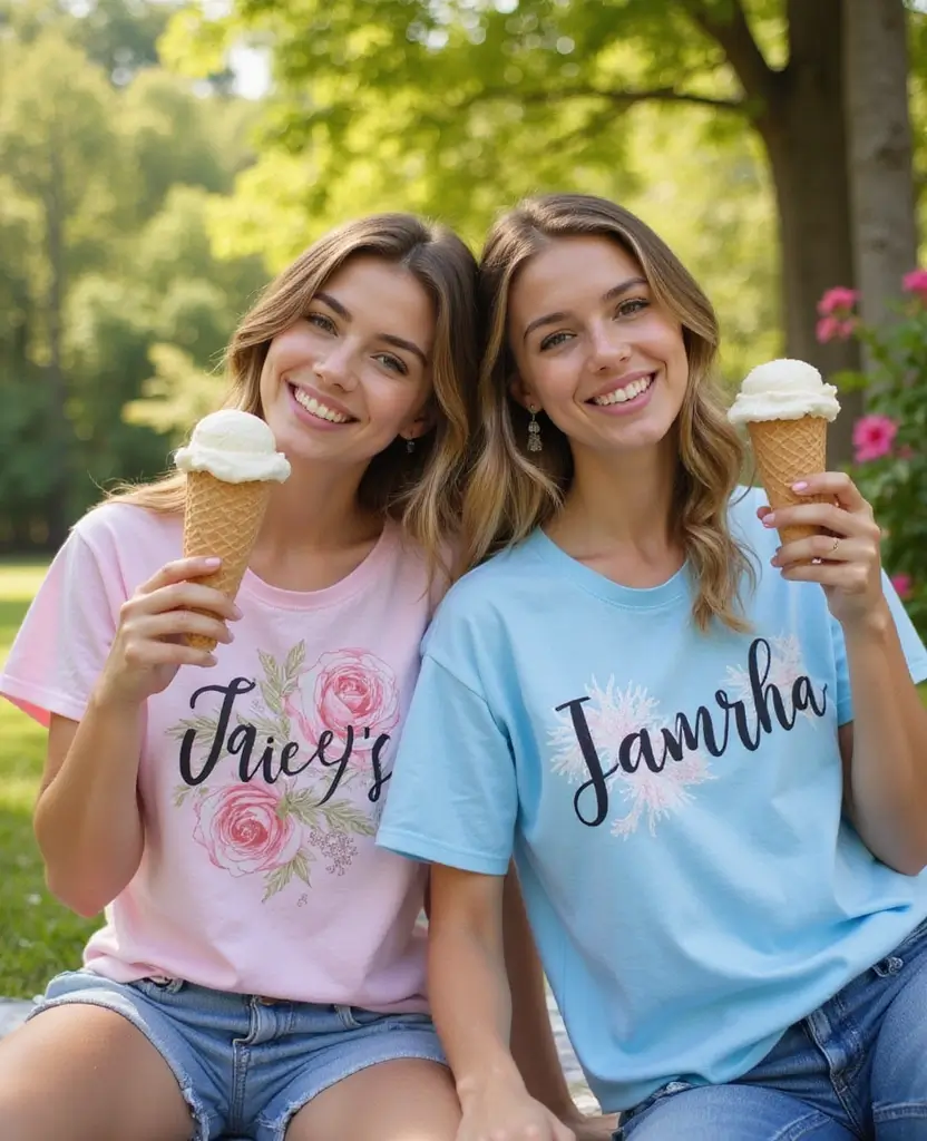 21 Matching Shirt Ideas for BFFs - 20. Personalized Shirts with Your Names