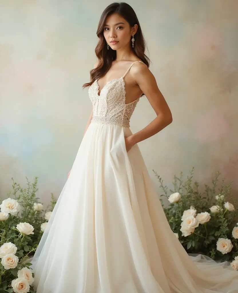 21 Princess Wedding Dresses for a Magical Day - 10. Romantic Off-White Gown