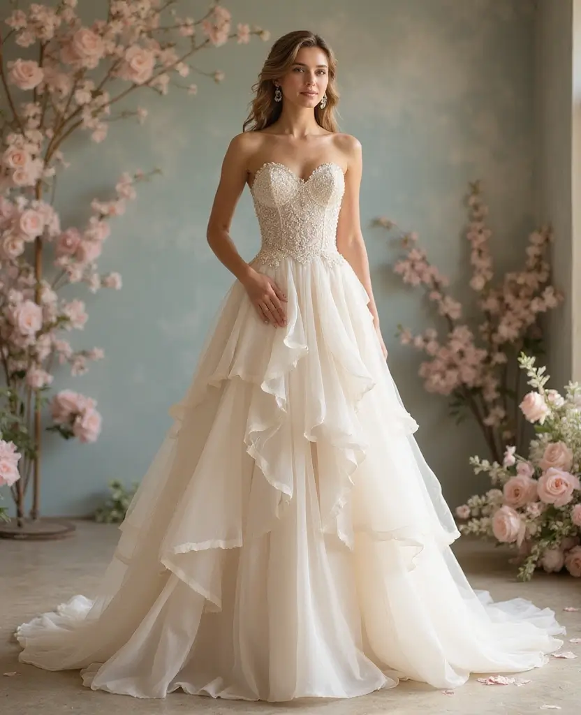 21 Princess Wedding Dresses for a Magical Day - 19. Soft Ruffled Skirt