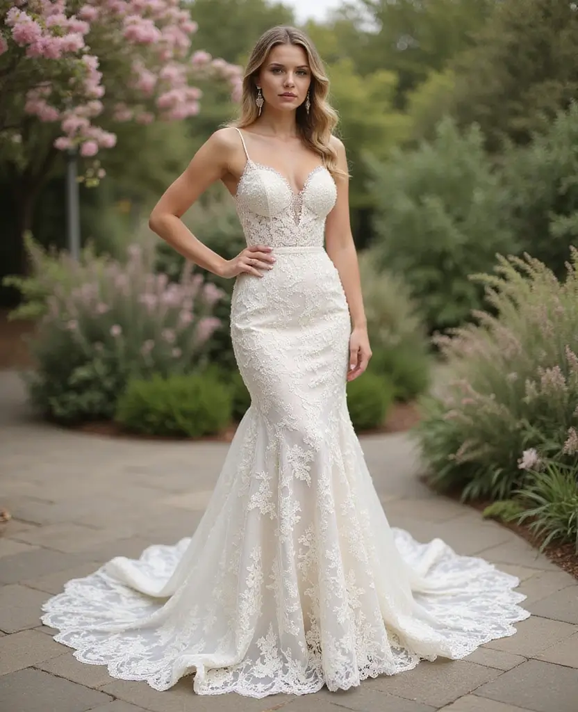 21 Princess Wedding Dresses for a Magical Day - 4. Vintage Lace Mermaid Dress