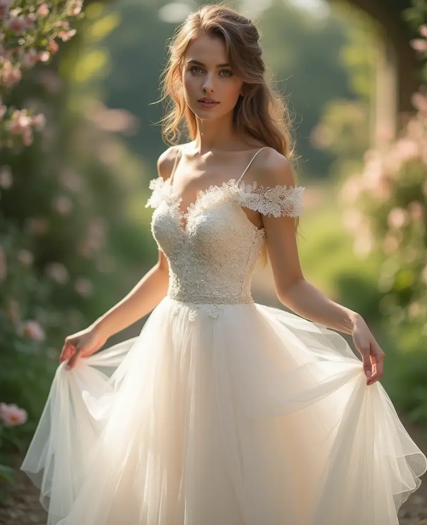 21 Princess Wedding Dresses for a Magical Day - 5. Dreamy Tulle Tea-Length Dress