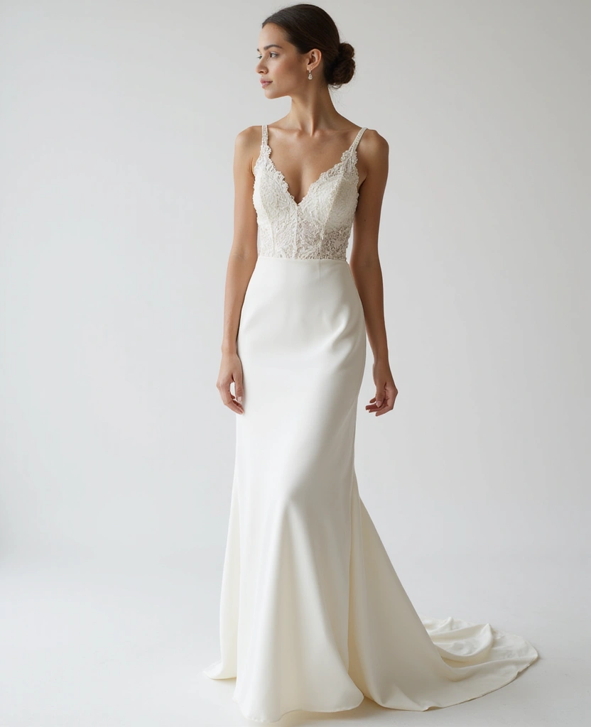 21 Princess Wedding Dresses for a Magical Day - 9. Classic Silk Column Dress