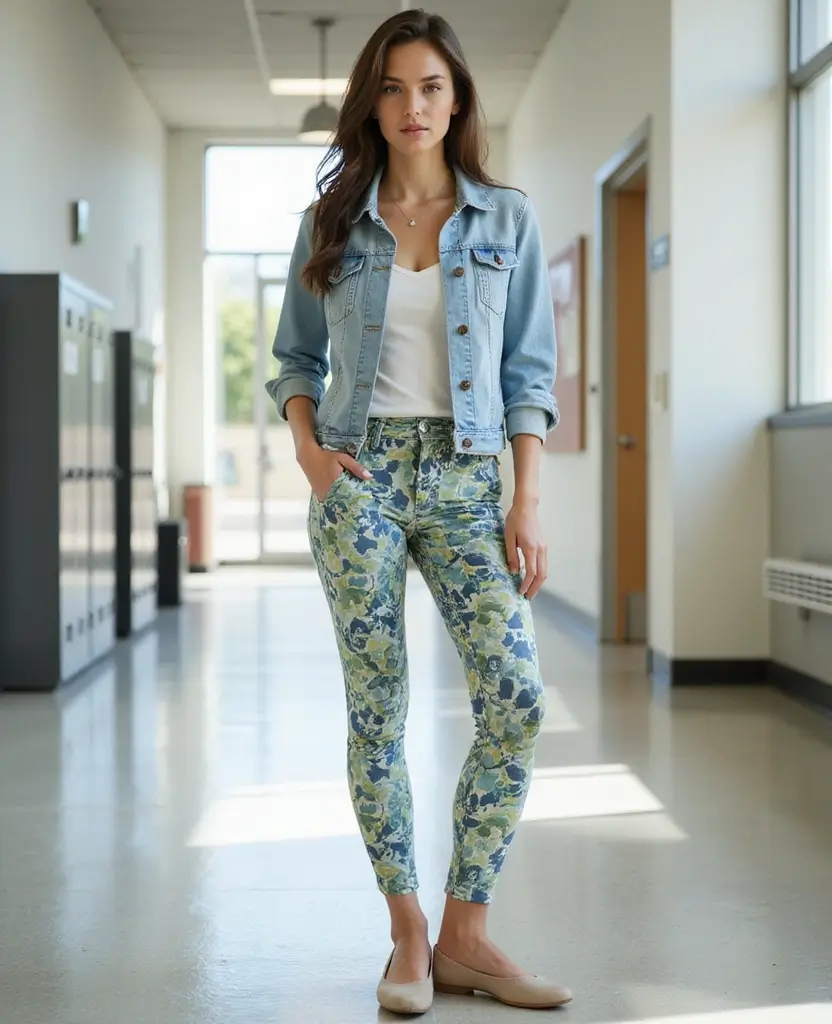 21 School Leggings Outfit Ideas for Comfort & Style - 4. Leggings with a Denim Jacket