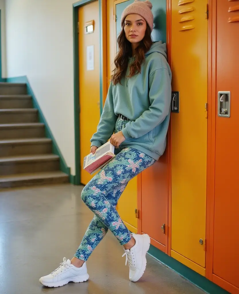 21 School Leggings Outfit Ideas for Comfort & Style - 5. Layered Look with Hoodies