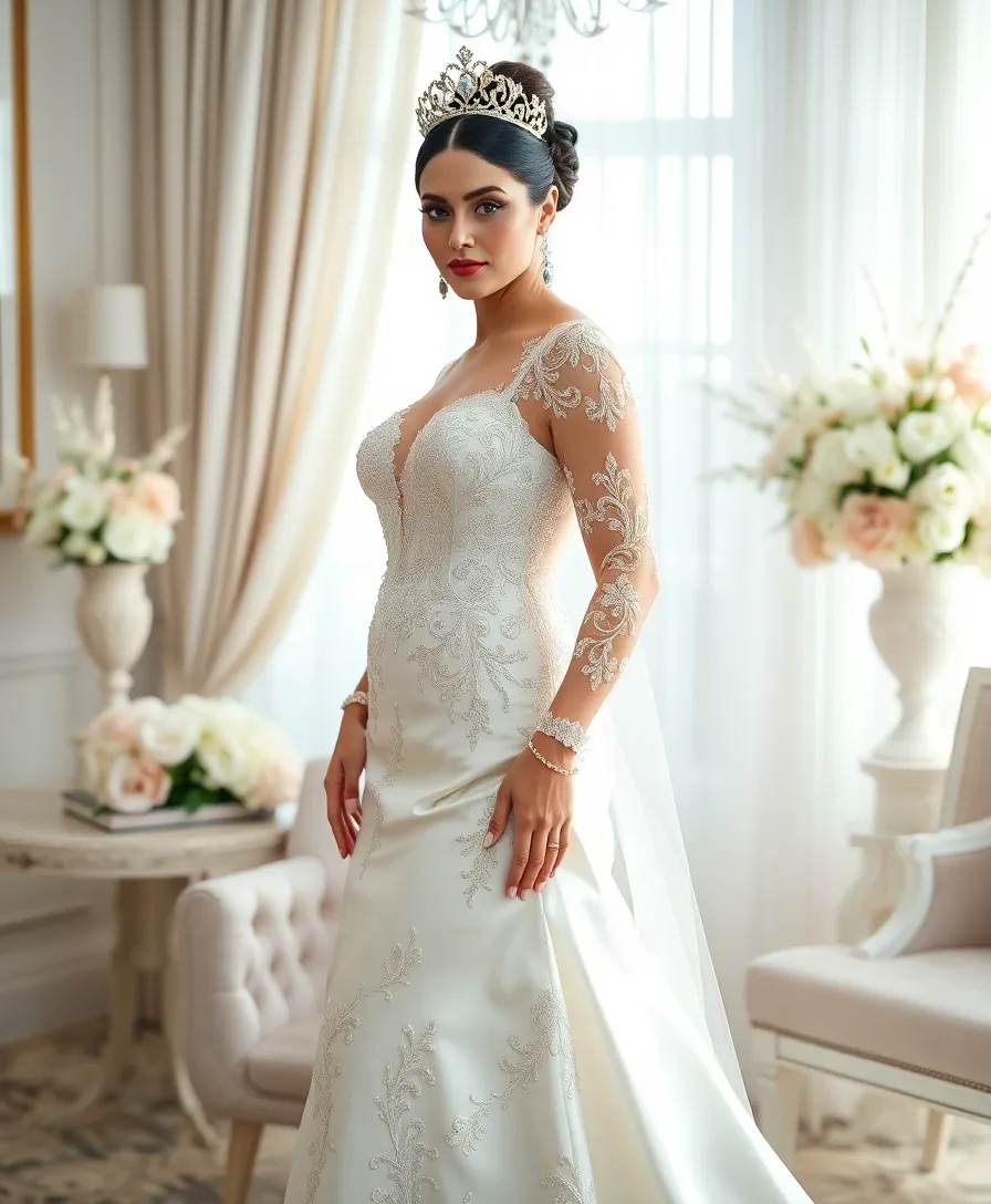 21 Simple Wedding Dresses for Effortless Elegance - 20. Statement Accessories: Elevate Your Look