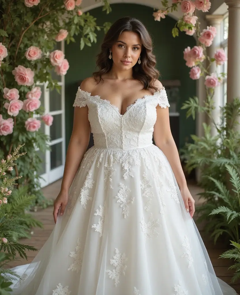 21 Simple Wedding Dresses for Effortless Elegance - 4. Off-the-Shoulder Necklines: Romantic Appeal