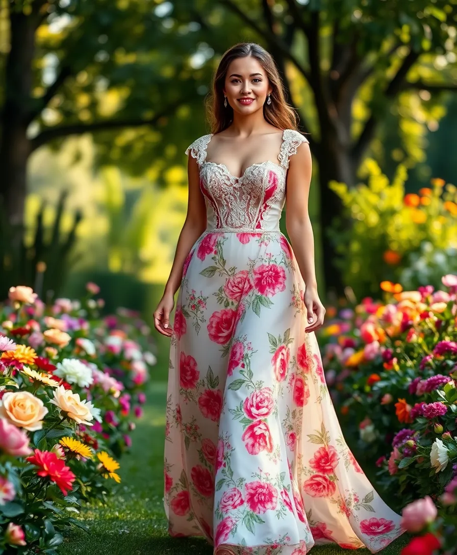 21 Simple Wedding Dresses for Effortless Elegance - 9. Floral Prints: A Modern Twist