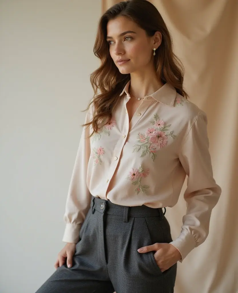 21 Stylish Outfit Ideas for Church Services - 3. Tailored Trousers and Blouse