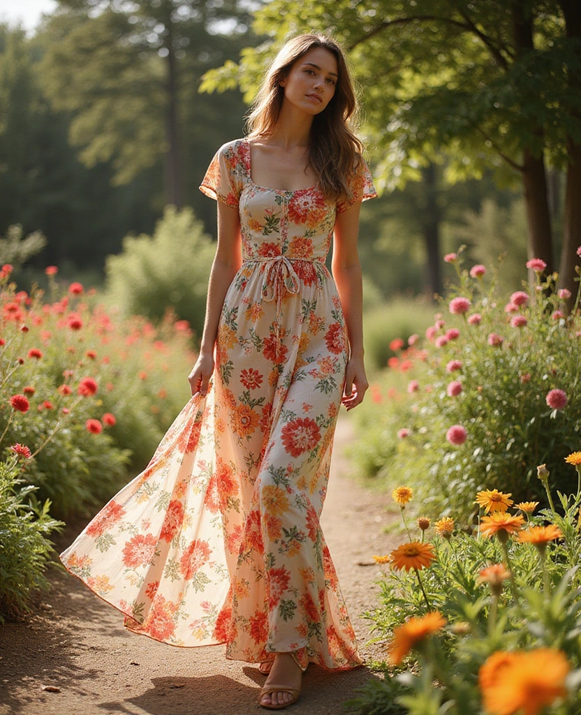 21 Stylish Outfit Ideas for Church Services - 7. Floral Maxi Dress