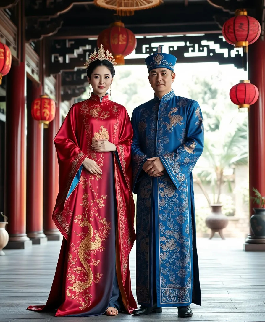 22 Asian Couples Halloween Costume Ideas That Stand Out - 13. Chinese Empress and Emperor