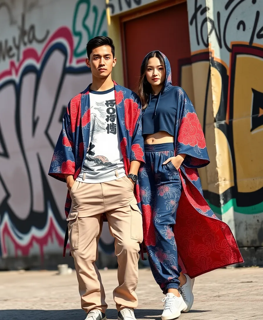 22 Asian Couples Halloween Costume Ideas That Stand Out - 17. Asian Fusion: Kimono and Streetwear