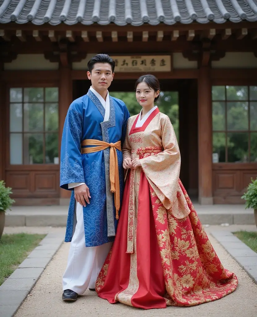 22 Asian Couples Halloween Costume Ideas That Stand Out - 4. Korean Hanbok