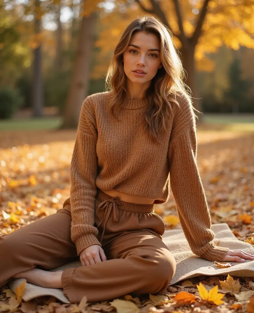 22 Autumn Outfit Ideas for Cozy Vibes - 19. Two-Piece Knit Set