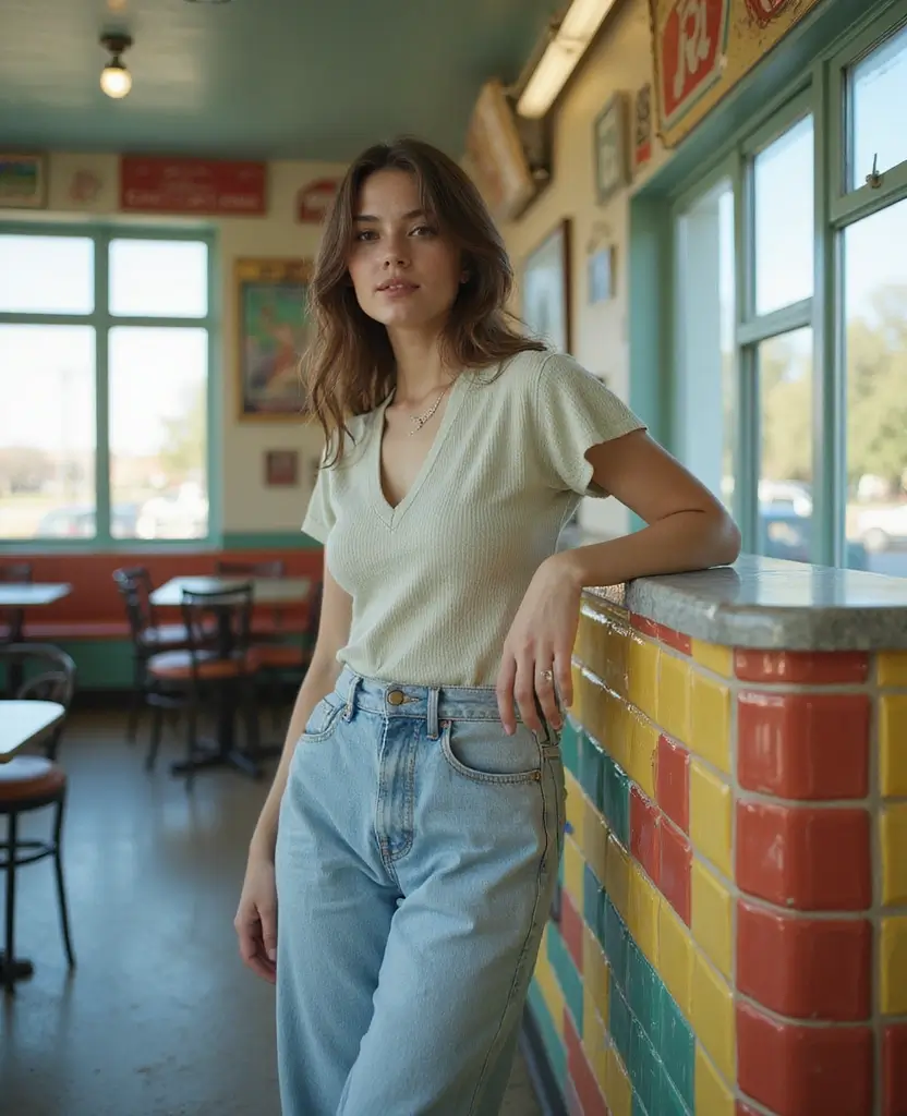 22 Baggy Jeans Outfit Ideas for Effortless Cool - 18. Vintage-Inspired Look