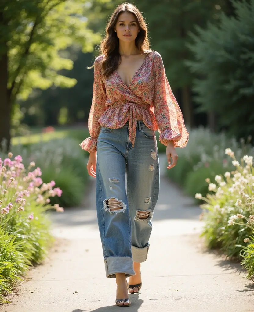 22 Baggy Jeans Outfit Ideas for Effortless Cool - 20. Stylish with a Midi Dress