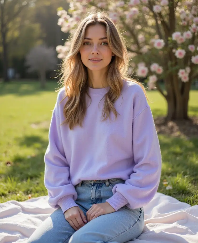 22 Baggy Jeans Outfit Ideas for Effortless Cool - 9. Pretty in Pastels