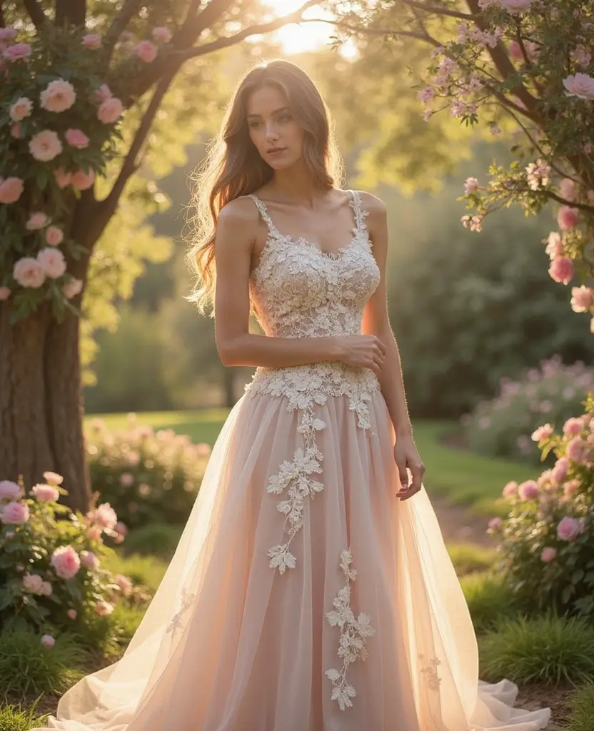 22 Boho Wedding Dresses for Free-Spirited Brides - 17. Lace and Tulle Dress