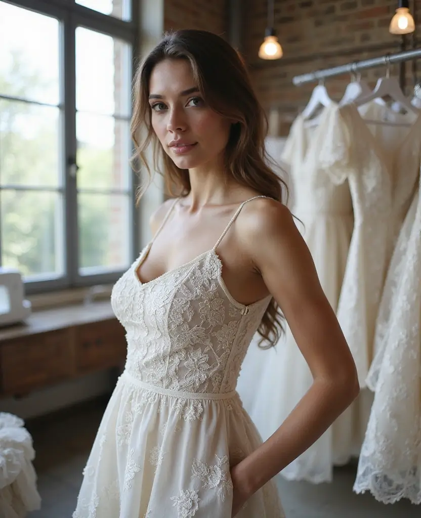 22 Boho Wedding Dresses for Free-Spirited Brides - 18. Customizable Lace Dress