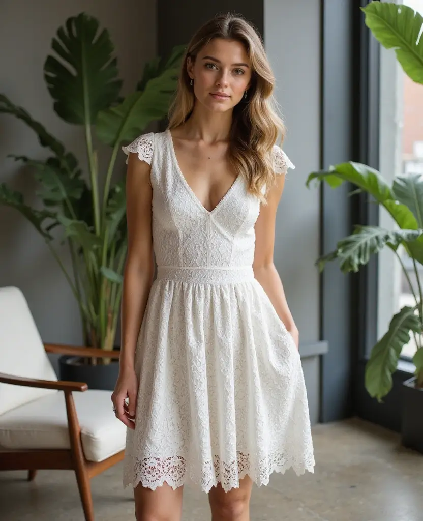 22 Boho Wedding Dresses for Free-Spirited Brides - 22. Minimalist Lace Dress
