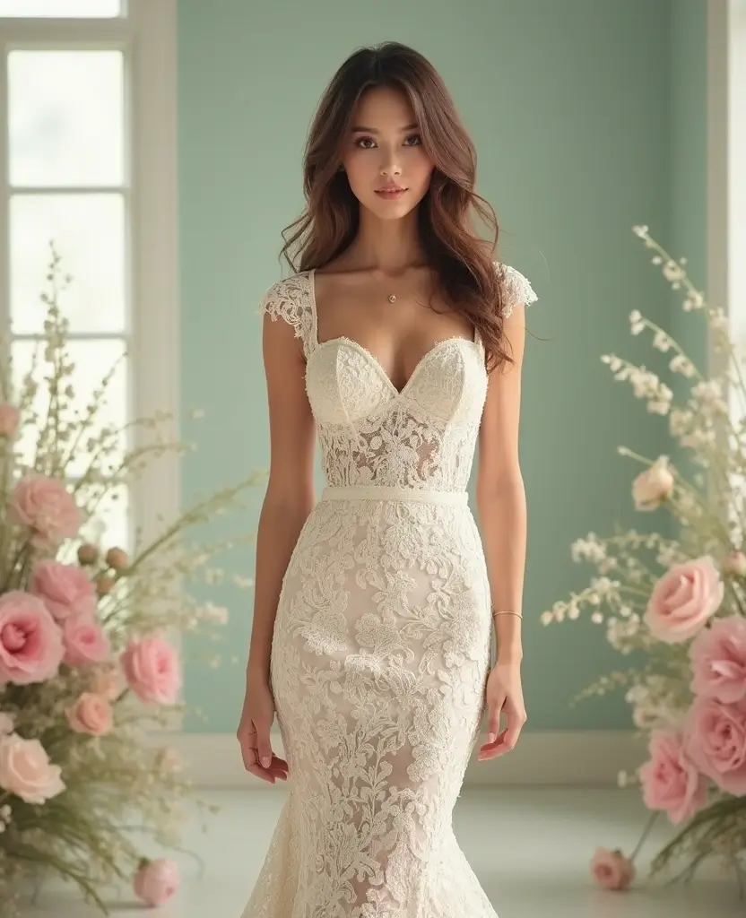 22 Boho Wedding Dresses for Free-Spirited Brides - 4. Lace Mermaid Dress