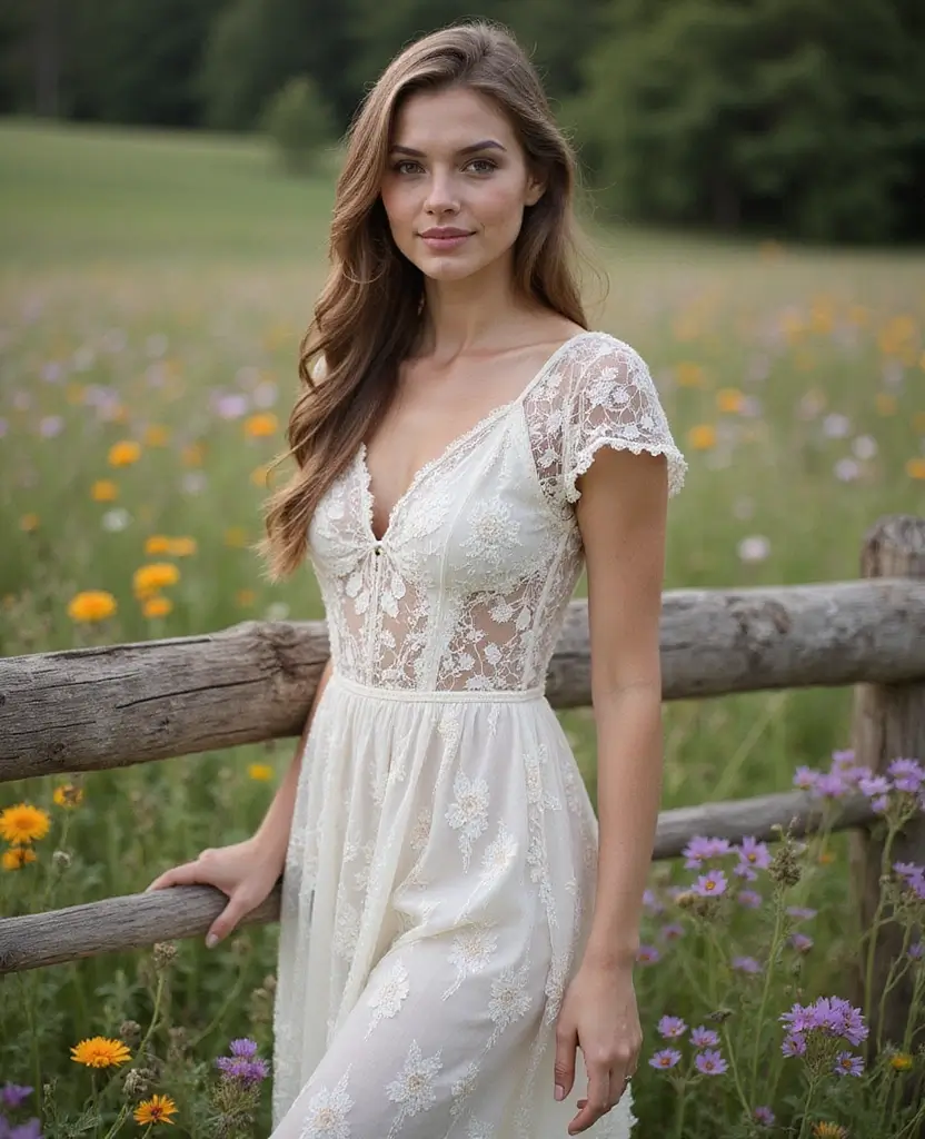22 Boho Wedding Dresses for Free-Spirited Brides - 7. Lace Trapeze Dress