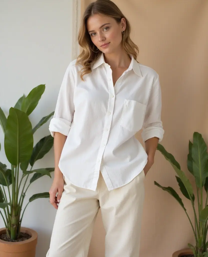 22 Casual Outfit Ideas for Laid-Back Days - 14. Relaxed Fit Trousers with a Button-Up